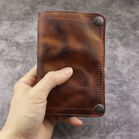 Original Leather Wrinkle Wallet Brand 100 Cow Leather Vertical Mens Wallets Vintage Money Clips Luxury Men Short Billfold Purse