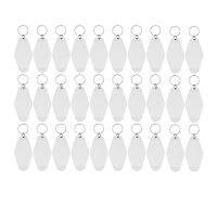 30Pack Motel Keychain for Vinyl DIY Crafting Keychain White