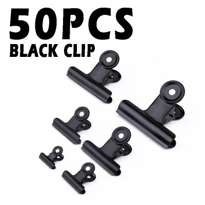 50p Black Metal Clip Stationery Office Supplies Household Paper Clip Fixing Small Book Clip Sketching Board Clamp Cip Black 01