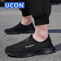 UCON รองเท้าลำลองน้ำหนักเบาสำหรับผู้ชาย,ใหม่ฤดูใบไม้ผลิและฤดูร้อนรองเท้าตาข่ายลำลองเทรนด์แฟชั่นระบายอากาศได้กลางแจ้งสไตล์เฉพาะตัวขนาด36-47