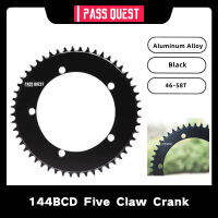 ผ่านเควส144BCD 5หลุมคงเกียร์รอบเก้าอี้ติดตามจักรยาน Chainwheel บวกลบฟัน Crankset ขี่จักรยานอุปกรณ์