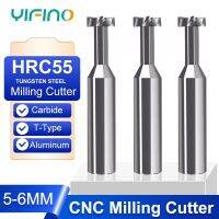 YIFINO ทังสเตน 0.5 มม. 0.6 มม. เครื่องตัดมิลลิ่งเหล็ก 4 ขอบ T-Type Slot Milling Cutter สําหรับการเคลือบอลูมิเนียมเครื่องตัดมิลลิ่งคาร์ไบด์