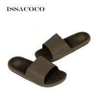 ISSACOCO ผู้ชายแบนรองเท้าแตะนวดในร่มผู้ชายบ้านลื่นรองเท้าแตะนวด Zapatos Hombre Beach Flip Flops ผู้ชายสไลด์