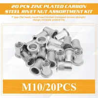 ♣✎☽ 20pcs Rivet Nuts M3 M4 M5 M6 M8 M10 Aluminum Alloy Flat Head Threaded Insert Nut Rivet Cap Set Threaded Nuts