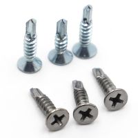 Zinc Plated Phillips Flat Head Self Drilling Screw M3.5 M4.2 M4.8 M5.5 M6.3 410 Stainelss Steel Self Tapping Screws Fasteners