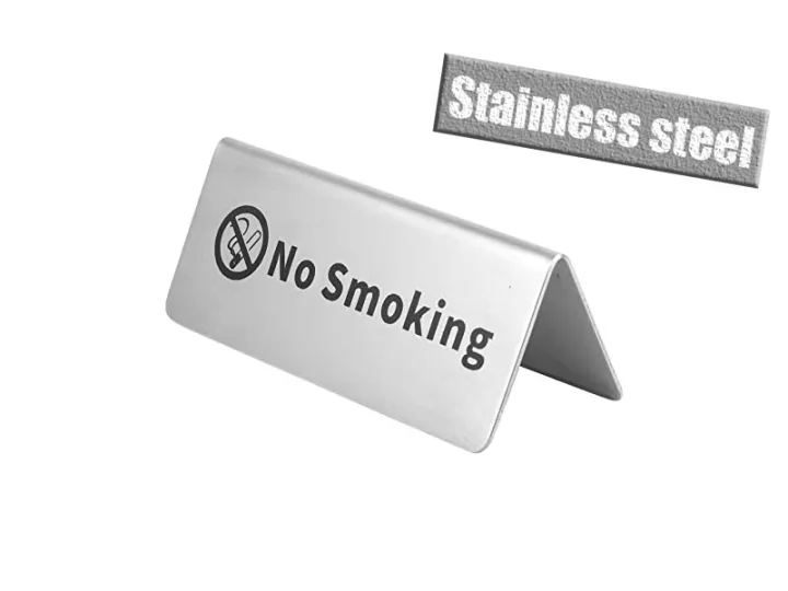 NO SMOKING Signages Stainless Steel Double Side Hotel Restaurant NO ...