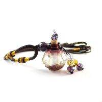 Flat Baroque Glass Bottle Pendant Wish Amulet Perfume Urn Lovers Sweater Chain Jewelry Necklaces