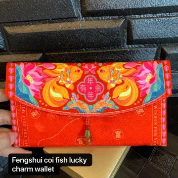 Close Up View of Woman Hand Holding Red Money Wallet. Stock Photo - Image  of feng, crystals: 267294466