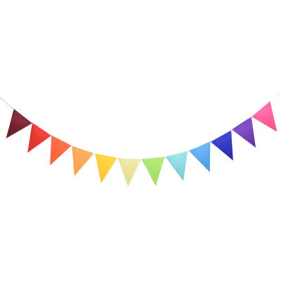 12 Flags 17cm Colorful Felt Banner Garlands Birthday Bunting Pennant Baby Shower Wedding Garland Flags Party Decoration Supplies