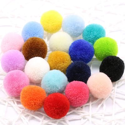 10pcs/pack Cute Solid Color Pompoms Polyester Hair Ball for Clothes Hat Accessories Hair Jewelry Diy