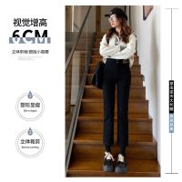 Spot parcel post Black plus Velvet Straight Jeans for Women 2023 New Winter High Waist Outer Wear Thick Lambswool Pants