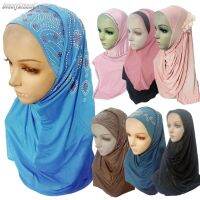 【YF】 Muslim Prayer Hijab Ramadan Headwear Long Arab Women Al Amira Cap Khimar Headscarf Shawls Dubai Turban