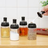 【CW】 Glass seasoning bottle Transparent oil brush Household box Seasoning jar