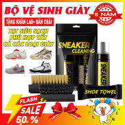 Bộ vệ sinh giày Sneaker Cleaning 3 món gồm chai xịt bọt, bàn chải mềm