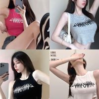 Genuine Uniqlo High-end Pure lust style short embroidered camisole new hot girl exposed navel irregular T-shirt womens inner wear outer top