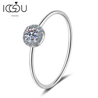 IOGOU ที่มีใบรับรอง GRA เงินแท้925รอบตัด1.0CT D สีเกรด Moissanite หมั้นรัศมีแหวนสำหรับผู้หญิงของขวัญ