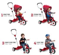 Radio Flyer Deluxe Ride &amp; Stand Stroll N Trike จักรยานสามล้อ ใช้ตั้งแต่เด็กเล็กถึงเด็กโต