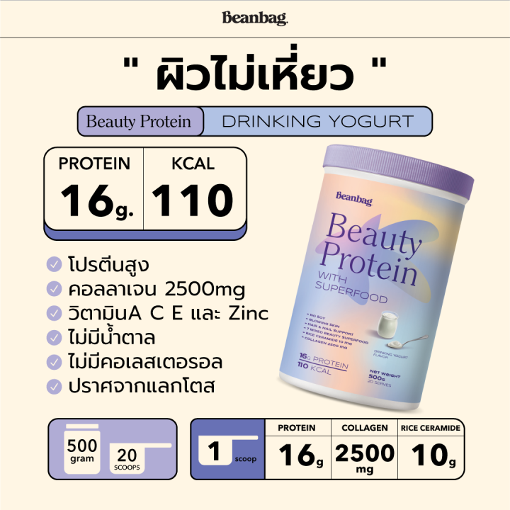 duo-set-beanbag-เครื่องดื่มบิวตี้โปรตีนพร้อมสารอาหารผิว-ขนาด-500g-เลือกรสชาติได้-รวม-2-กระปุก