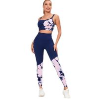 ：&amp;gt;?": European And American Sports Skinny Yoga Clothes Suit Workout Bra Seamless Tie-Dye Elastic High Waist Hip Raise Yoga Pants