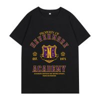 Wednesday Addams T Shirt Tv Series Nevermore Academy Print Couples T-Shirts Retro Harajuku Casual Oversized Cotton T-Shirt Male S-4XL-5XL-6XL