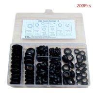 Free Shipping 200Pcs/box Rubber Grommet Gasket Kits for Wire Cable Black Assortment Set