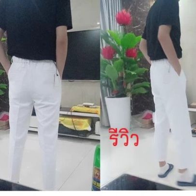 miinshop-เสื้อผู้ชาย-เสื้อผ้าผู้ชายเท่ๆ-กางเกงผู้ชายสีขาวขาเต่อ2จีบสไตล์เกาหลี-k05-พร้อมส่ง-เสื้อผู้ชายสไตร์เกาหลี