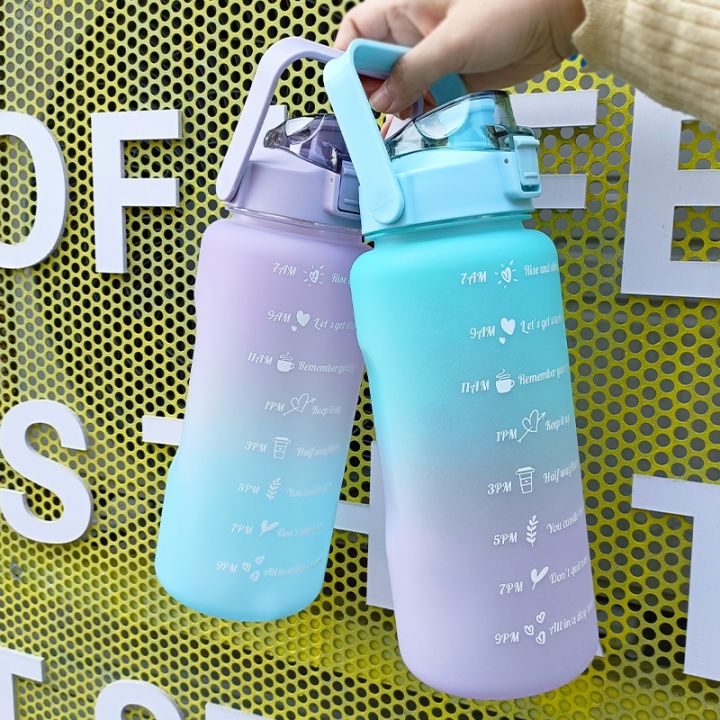 2-liters-water-bottle-motivational-drinking-bottle-sports-water-bottle-with-time-marker-stickers-portable-reusable-plastic-cups