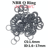 【2023】50pcs Black O Ring Gasket CS 1.4mm ID 1.6~ 17mm NBR Automobile Nitrile Rubber Round O Type Corrosion Oil Resistant Seal Washer