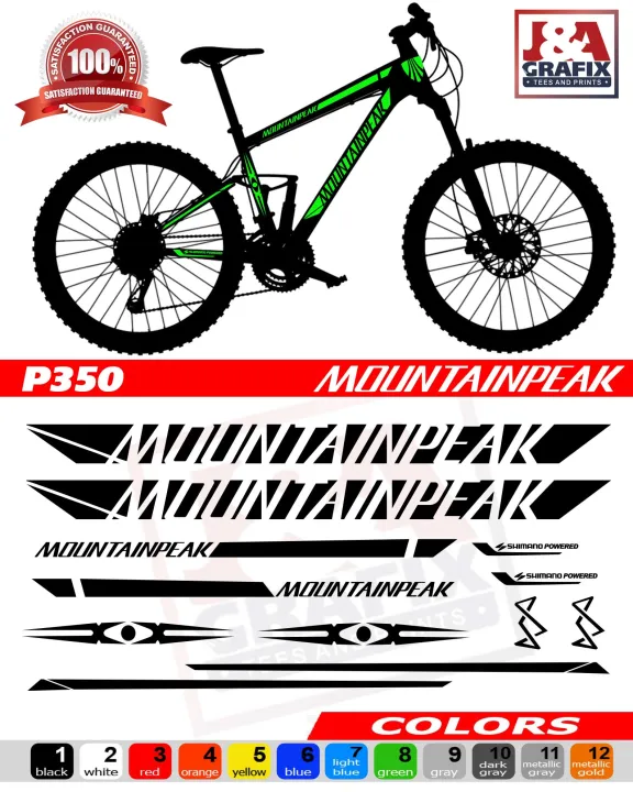 MOUNTAINPEAK Bike Frame STICKERS for Mountain Bike/ Road Bike