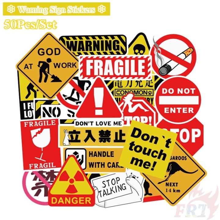 warning-sign-สติ๊กเกอร์-50pcs-set-fashion-mixed-luggage-laptop-skateboard-doodle-decals