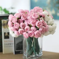 ❏❈ 27Heads Artificial Peony Silk Flowers Bridal Rose Bouquet Wedding Party Centerpieces Decoration Christmas Home Table Fake Flower