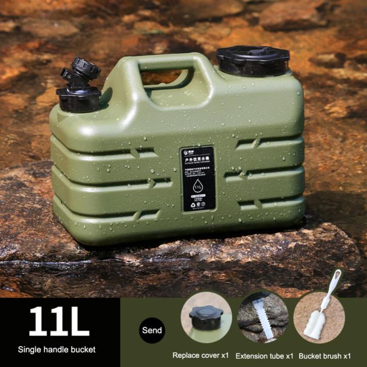กระป๋องน้ำดื่ม11l-พร้อมก๊อกน้ำที่ถอดออกได้ถังตั้งแคมป์แบบพกพาที่เก็บน้ำไม่รั่วซึมสำหรับตั้งแคมป์ตกปลาปิกนิกเดินป่า