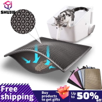 Cat Litter Mat กันน้ำ EVA Double Layer Cat Litter Trapping Litter Mat Clean Pad ผลิตภัณฑ์สำหรับแมว Accessories