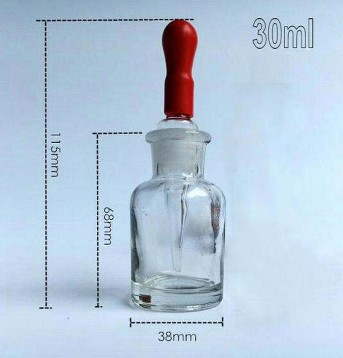 30ml Transparent Glass Dropping Bottle Laboratory Dropper Reagent