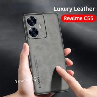 เคสโทรศัพท์หนังแกะสำหรับ Realme C55 C53 Narzo N53 NFC NarzoN53 RealmeC53 RealmeC55 4G 2023ซิลิโคนนิ่มฝาครอบด้านหลังป้องกันแฟชั่นกันกระแทก