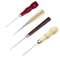 High Quality 4PCS/Set DIY Canvas Leather Sewing Shoes Wood Handle Tool Awl Hand Stitching Taper Needle Tool Craft Furniture Protectors  Replacement Pa