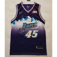 Hot Newest Top-quality New arrival 2022 2023 Newest shot goods Most popular 22/23 Top quality Ready Stock High quality 2021 new season mens Utah Jazz 45 Donovan Mitchell JAZZ embroidery basketball jerseys jersey Snow mountain purple