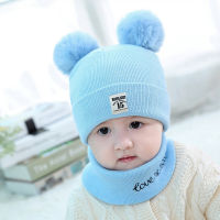 LS  หมวกขนสัตว์สำหรับเด็กBaby Cute Fashion Plus Velvet Warm Knitted Hat