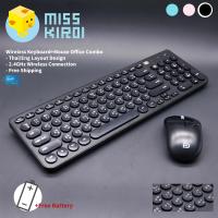 IK6630 [Office Fashion Series] ชุดเมาส์ คีย์บอร์ด ไร้สาย แป้นพิมพ์ไทยอังกฤษ Wireless EN/TH English and Thai Layout PC keyboard 2.4G Wireless USB Combo SET Keyboard + Mouse (Full Length) for PC Smart TV