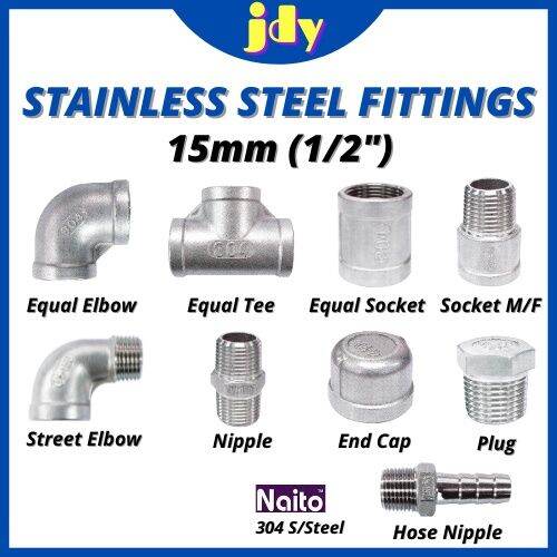 Naito Stainless Steel Pipe Fitting Equal Elbow Tee Socket M/F Street