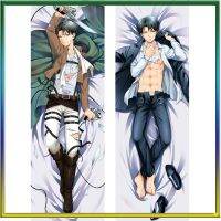 60x180 ซม. Anime Attack บนไททัน Shingeki No Kyojin Ackerman Levi Dakimakura ปลอกหมอน Peachskin กอดหมอนร่างกายพิมพ์สองด้าน