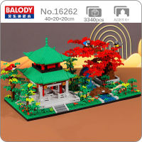 Balody 16262สถาปัตยกรรมโบราณ P Avilion สวนลานแม่น้ำสะพานต้นไม้นก DIY มินิเพชรอิฐบล็อกอาคารของเล่นไม่มีกล่อง