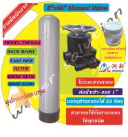 ถังกรองไฟเบอร์กลาส 8 x 44 นิ้ว  พร้อมหัวควบคุมล้างเรซิ่น Multiport Valve TMF64A หัวกรองบน-ล่างและท่อกลาง ถังกรองน้ำไฟเบอร์กลาส