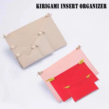 Felt organizer For handbag Kirigami insert of 3 with Golden chain