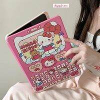 Sanrio Hello Kitty Ipad 10th รุ่นแท็บเล็ตป้องกัน11 9นิ้ว4 8เคสสวยงามอะคริลิคสล็อตปากกาอาอาศ5 12.9