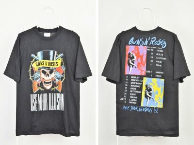 Mens 1992 Guns N Roses Use Your Illusion Euro Tour Vintage Band T Shirt Size Xl Large Size XS-4XL-5XL-6XL