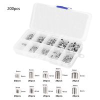 Steel Allen Head Socket Hex Set Grub Screw Cup Point Assortment Kit 200Pcs