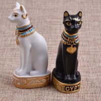 Cat Egyptian Bastet Sculpture Figurine Statue Goddessegypt Animal Golden Resin Decor Home Ancient Figure Kitten God Bookshelf