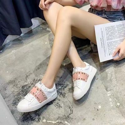 2023 New Little White Shoes vt for Men and Women with Flat Bottom  and High Rise Wallen Rivet High Edition Cowhide Couple Casual Board Shoes