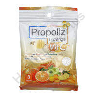 Propoliz Vit C โพรโพลิซ ผสมวิตามินซี และมะขามป้อม กลิ่นน้ำผึ้ง ซิตรัส และขิง ชนิดเม็ดอม 1 ซอง (8 เม็ด)